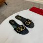 Valentino VLOGO SIGNATURE SLIDE SANDAL IN GRAINY COWHIDE WITH ACCESSORY