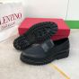 Valentino LOAFER IN TOILE ICONOGRAPHE TECHNICAL FABRIC AND CALFSKIN