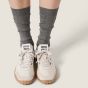 MIU MIU Tyre technical fabric and suede sneakers