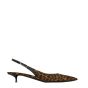 YSL CHERISH SLINGBACK PUMPS IN LEOPARD GROSGRAIN
