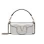 SMALL VALENTINO GARAVANI LOCÒ METALLIC CALFSKIN SHOULDER BAG