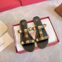 Valentino FLAT ROMAN STUD CALFSKIN SLIDE SANDAL
