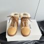 CELINE KURT LACE-UP MID BOOT in NUBUCK CALFSKIN AND SHEARLING