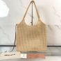 MIU MIU IVY raffia-effect and linen bag