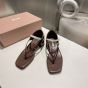 MIU MIU Two-tone patent leather Mary Jane thong sandals