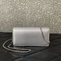 Valentino VLOGO SIGNATURE METALLIC GRAINY CALFSKIN WALLET WITH CHAIN