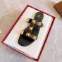 Valentino FLAT ROMAN STUD CALFSKIN SLIDE SANDAL