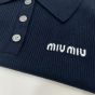 MIU MIU Cashmere and silk knit polo shirt