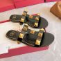 Valentino FLAT ROMAN STUD CALFSKIN SLIDE SANDAL