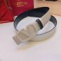 Valentino REVERSIBLE VLOGO SIGNATURE BELT IN METALLIC CALFSKIN