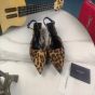 YSL CHERISH SLINGBACK PUMPS IN LEOPARD GROSGRAIN