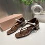 MIU MIU Two-tone patent leather Mary Jane thong sandals