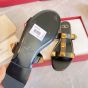 Valentino FLAT ROMAN STUD CALFSKIN SLIDE SANDAL
