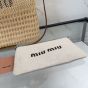 MIU MIU IVY raffia-effect and linen bag