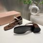 MIU MIU Two-tone patent leather Mary Jane thong sandals