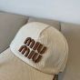 Miu Miu Canvas and leather baseball cap
