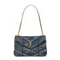 YSL PUFFER SMALL in suede and denim