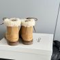 CELINE KURT LACE-UP MID BOOT in NUBUCK CALFSKIN AND SHEARLING
