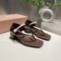 MIU MIU Two-tone patent leather Mary Jane thong sandals