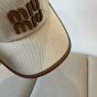 Miu Miu Canvas and leather baseball cap
