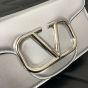 SMALL VALENTINO GARAVANI LOCÒ METALLIC CALFSKIN SHOULDER BAG