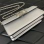 Valentino VLOGO SIGNATURE METALLIC GRAINY CALFSKIN WALLET WITH CHAIN