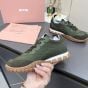 MIU MIU Tyre technical fabric and suede sneakers
