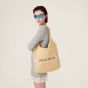 MIU MIU IVY raffia-effect and linen bag