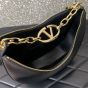 Valentino SMALL VLOGO MOON HOBO BAG IN GRAINY CALFSKIN WITH CHAIN