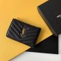 YSL CASSANDRE MATELASSÉ Fragments bi-fold wallet in grain de poudre leather