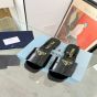 Prada Saffiano patent leather slides