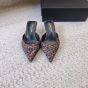 YSL BARBARA mules in leopard grosgrain
