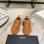 CELINE HUNTINGTON LOW LACE-UP SNEAKER in SUEDE CALFSKIN AND MESH