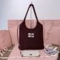 MIU MIU IVY raffia-effect woven tote bag