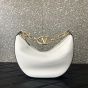 Valentino SMALL VLOGO MOON HOBO BAG IN GRAINY CALFSKIN WITH CHAIN
