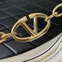 Valentino SMALL VLOGO MOON HOBO BAG IN GRAINY CALFSKIN WITH CHAIN