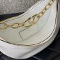 Valentino SMALL VLOGO MOON HOBO BAG IN GRAINY CALFSKIN WITH CHAIN