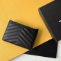 YSL CASSANDRE MATELASSÉ Fragments bi-fold wallet in grain de poudre leather