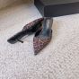 YSL BARBARA mules in leopard grosgrain