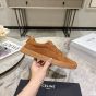 CELINE HUNTINGTON LOW LACE-UP SNEAKER in SUEDE CALFSKIN AND MESH