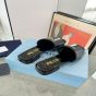 Prada Saffiano patent leather slides