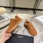 CELINE HUNTINGTON LOW LACE-UP SNEAKER in SUEDE CALFSKIN AND MESH