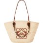 LOEWE Medium Anagram Basket bag in iraca palm and calfskin