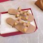 Valentino FLAT ROMAN STUD CALFSKIN SLIDE SANDAL