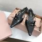 MIU MIU Brushed leather slingbacks with buckles