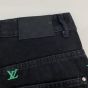 LV Blason Gradient Embroidered Denim Skate Pants
