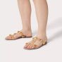 Valentino FLAT ROMAN STUD CALFSKIN SLIDE SANDAL