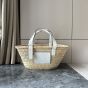 LOEWE Small Basket bag in palm leaf and calfskin