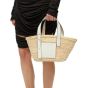 LOEWE Small Basket bag in palm leaf and calfskin