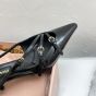 MIU MIU Brushed leather slingbacks with buckles